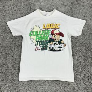 Logic Shirt Mens Small White College Park Tour 2023 Graphic Tee Double Sided